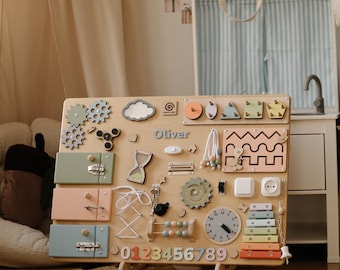 Tablero de actividades sensoriales Montessori: tablero de actividades sensoriales para niños pequeños