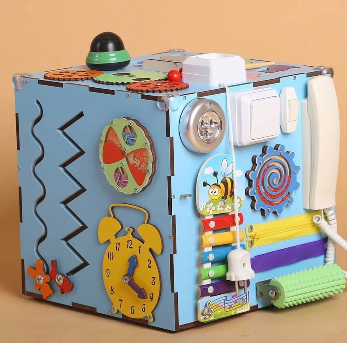 Busy cube busy board 1 year old toddler busy board activity Etsy