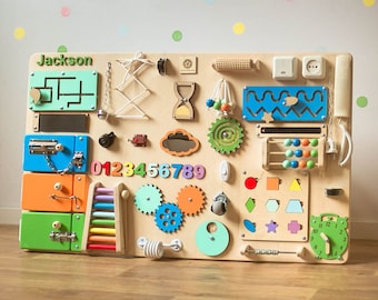 Montessori Busy Board for Toddlers, Personalized Activity Board
