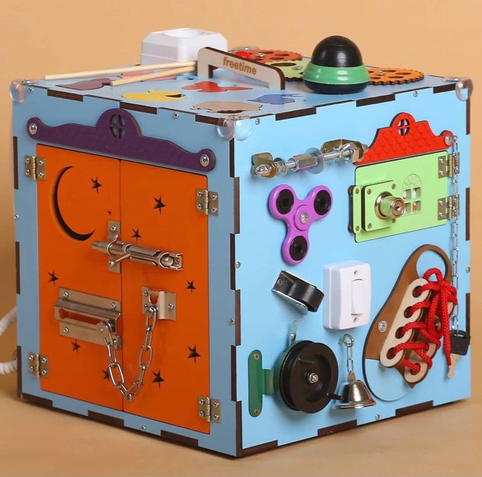 Busy cube busy board 1 year old toddler busy board activity Etsy