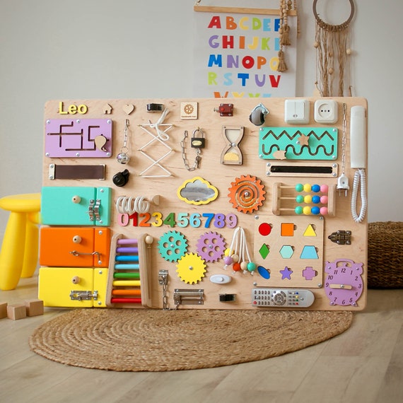 Sensory Board Busy Board 1 Year Old Activity Board Busyboard Toddler Busy  Board 2 Year Old Montessori Board Baby Busy Board Montessori Toy 