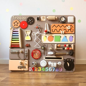 Montessori Busy Board: Toddler Sensory Activity Board, 1st Birthday Gift image 6