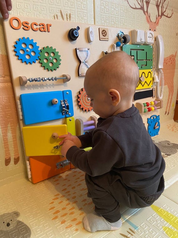 Busy Board 1 Year Old, Personalized Busy Board, Sensory Board, Toddler  Activiity Board, Montessori Busy Board, Sensory Wall, Baby Busy Board 