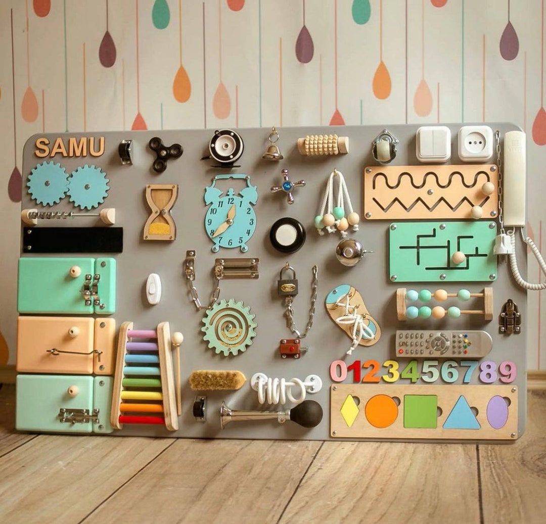 Montessori Busy Board for Babies Develops Fine Motor Skills main image 0