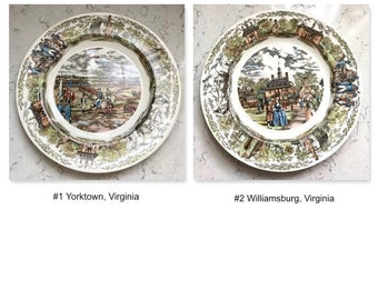 Wedgwood & Barlaston of Etruria Yorktown, Virginia and Williamsburg, Virginia Dinner Plates
