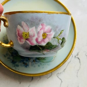 Vintage D&C France Hand Painted Floral Cup and Mug Golden image 2