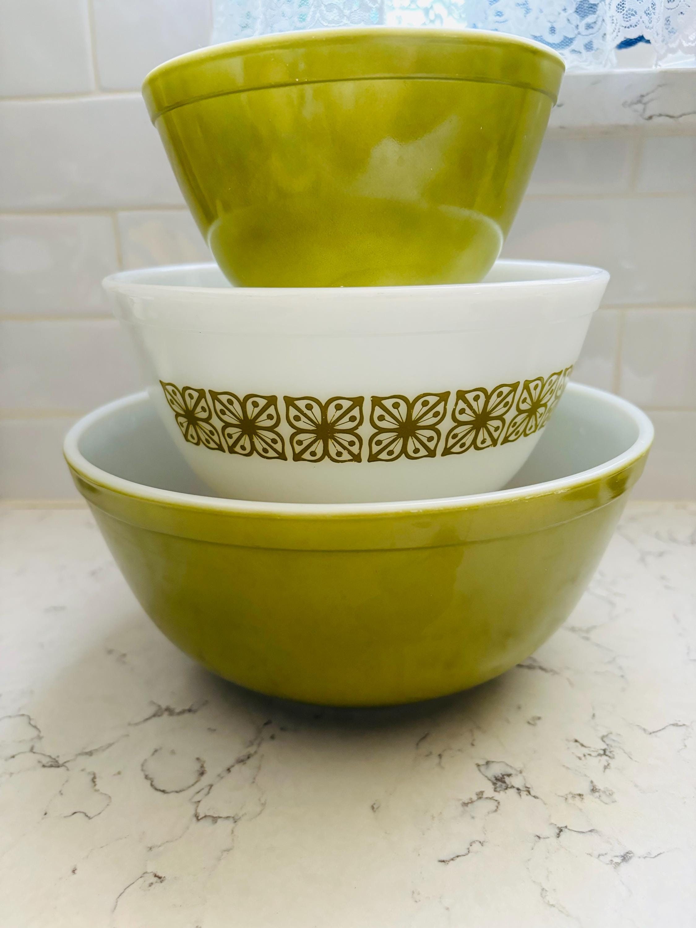 Nesting Bowls Avocado Green Pyrex Mixing Bowl Pyrex Vintage