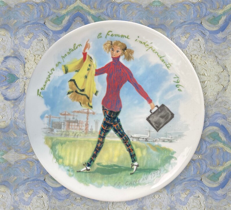 Francois In Trousers Independent Woman Porcelain Limoges Made In France Circa 1960s image 1