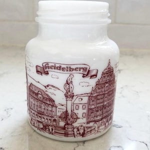 Vintage Heidelberg Small Milk Glass Mustard Jar without Lid image 1