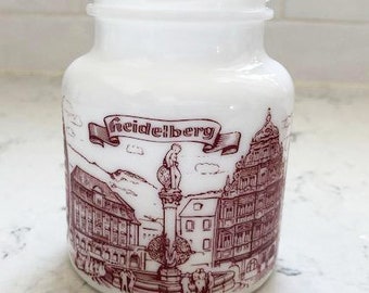 Vintage Heidelberg Small Milk Glass Mustard Jar without Lid