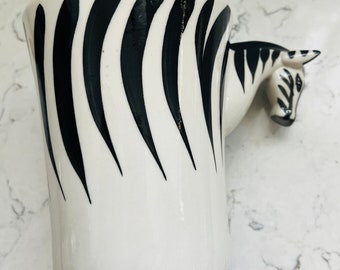 Discontinued Pier One Imports Stoneware Oversize Mug With Zebra Handle