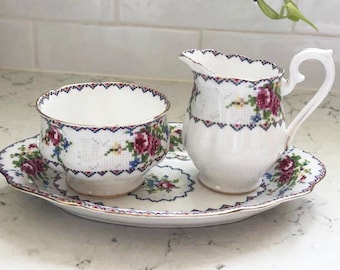 ロイヤルアルバート「プチポイント」3ピースヴィンテージティーセット