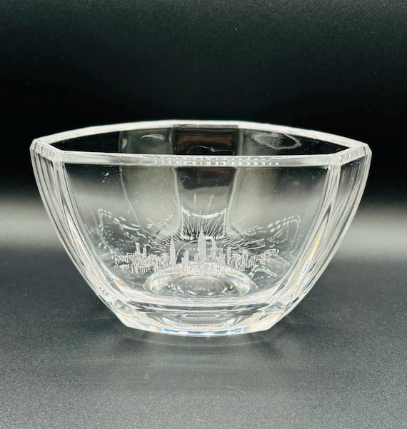Vintage Tiffany & Company New York Etched Six Panel Hexagonal