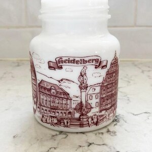 Vintage Heidelberg Small Milk Glass Mustard Jar without Lid image 4