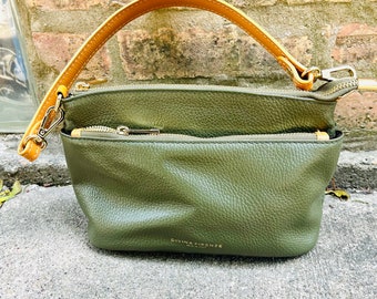 Divina Firenze Made In Italy Leather Olive Green Bag
