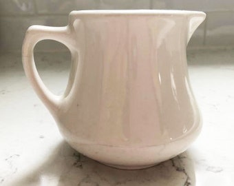 Vintage Heavy Homer Laughlin Creamer Hotel Ironstone China Syrup Pitcher Modern Farmhouse