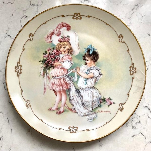 Vintage Hamilton Plate "Playing Bridesmaid" 1989 by Maud Humphrey Bogart from Little Ladies Collection Victorian