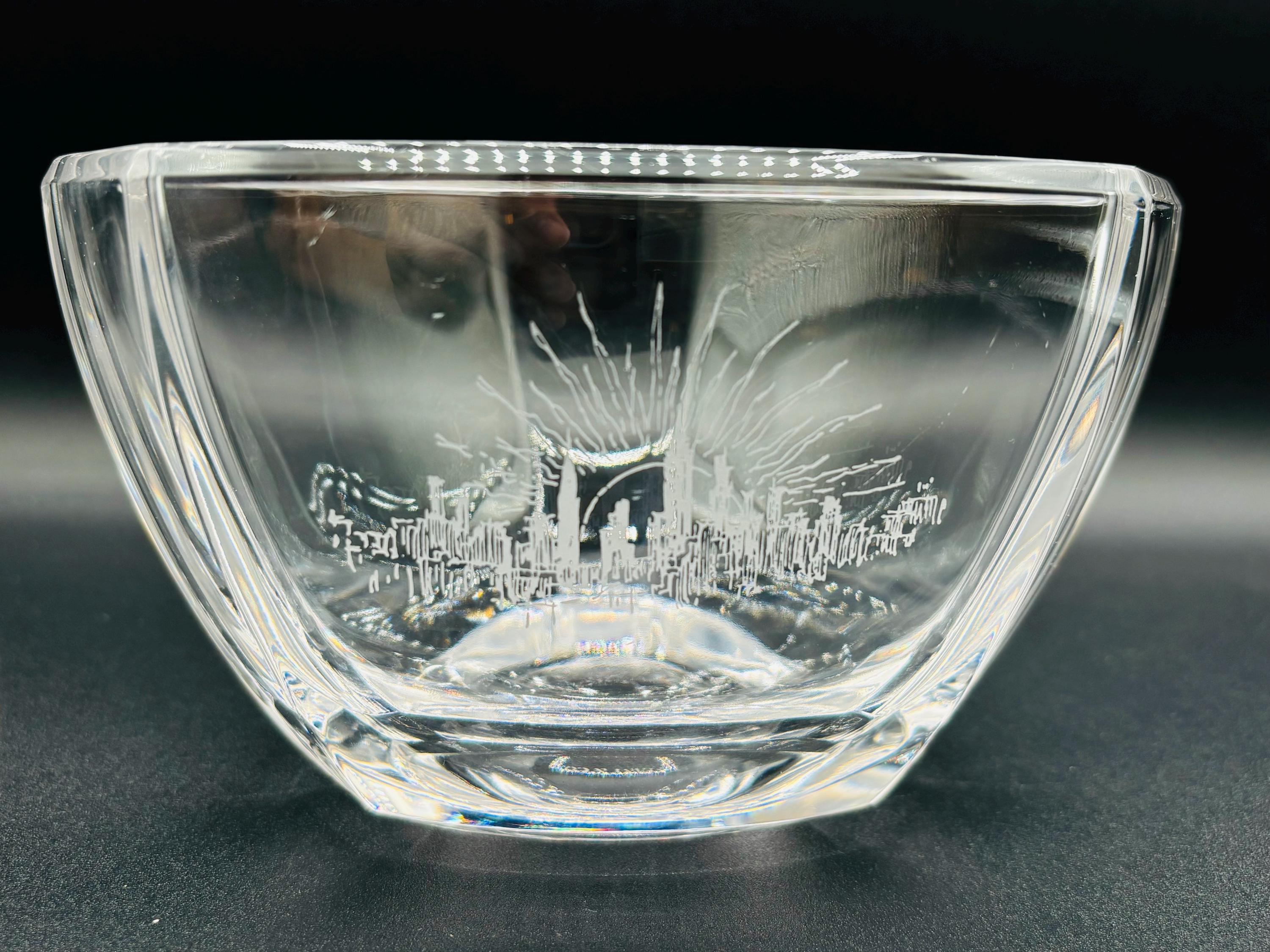 Vintage Tiffany & Company New York Etched Six Panel Hexagonal
