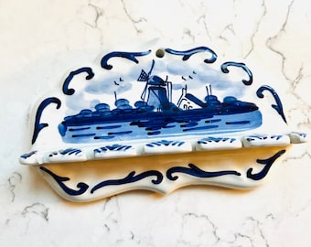 Blue No 44 Delft Holland 6 Key Vintage Holder