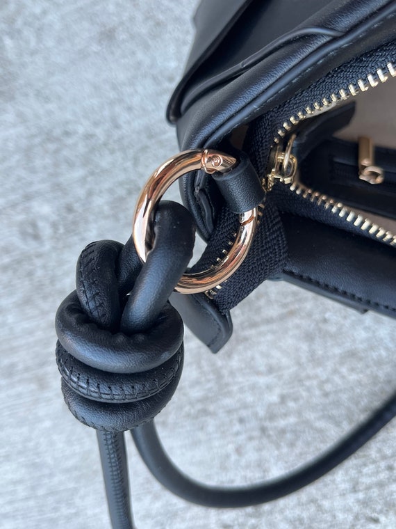 Discontinued_black Sondra Roberts Squared Black Faux Leather Woven