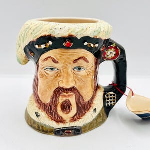New With Tags Vintage Royce Wood Pottery King Henry VIII Character Jug | Made in England | Collectible Toby Mug
