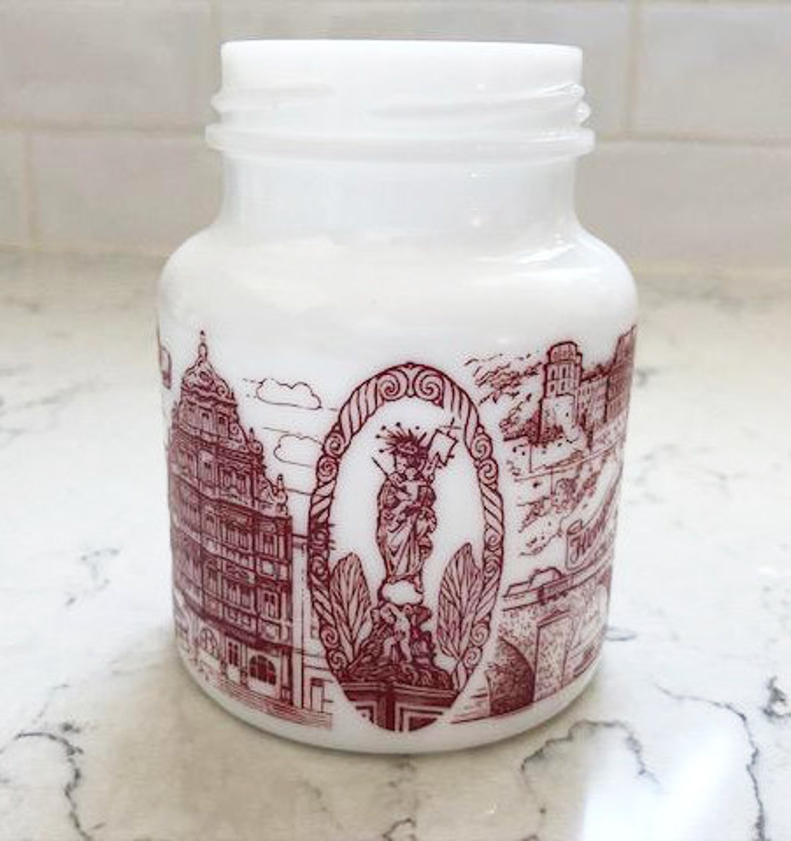 Vintage Heidelberg kleine Milch Glas Senf Jar antike Glas | Etsy