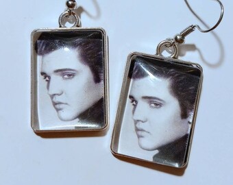 Elvis Presley Udmurtia Postage Stamp Earrings Sterling Silver 925 Made in Scotland Rigg House Co unique jewellery jewelry