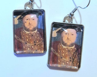 King Henry VIII 1997 GB Postage Stamp Earrings Unique Unusual Vintage Mum Sister Best Friend Gift Jewellery Retro Rigg House Co Scotland