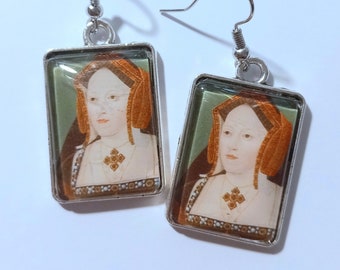 Wives of King Henry VIII 1997 Postage Stamp Earrings - UK Unusual Unique Jewellery Jewelry Mum Sister Friend Gift History Retro