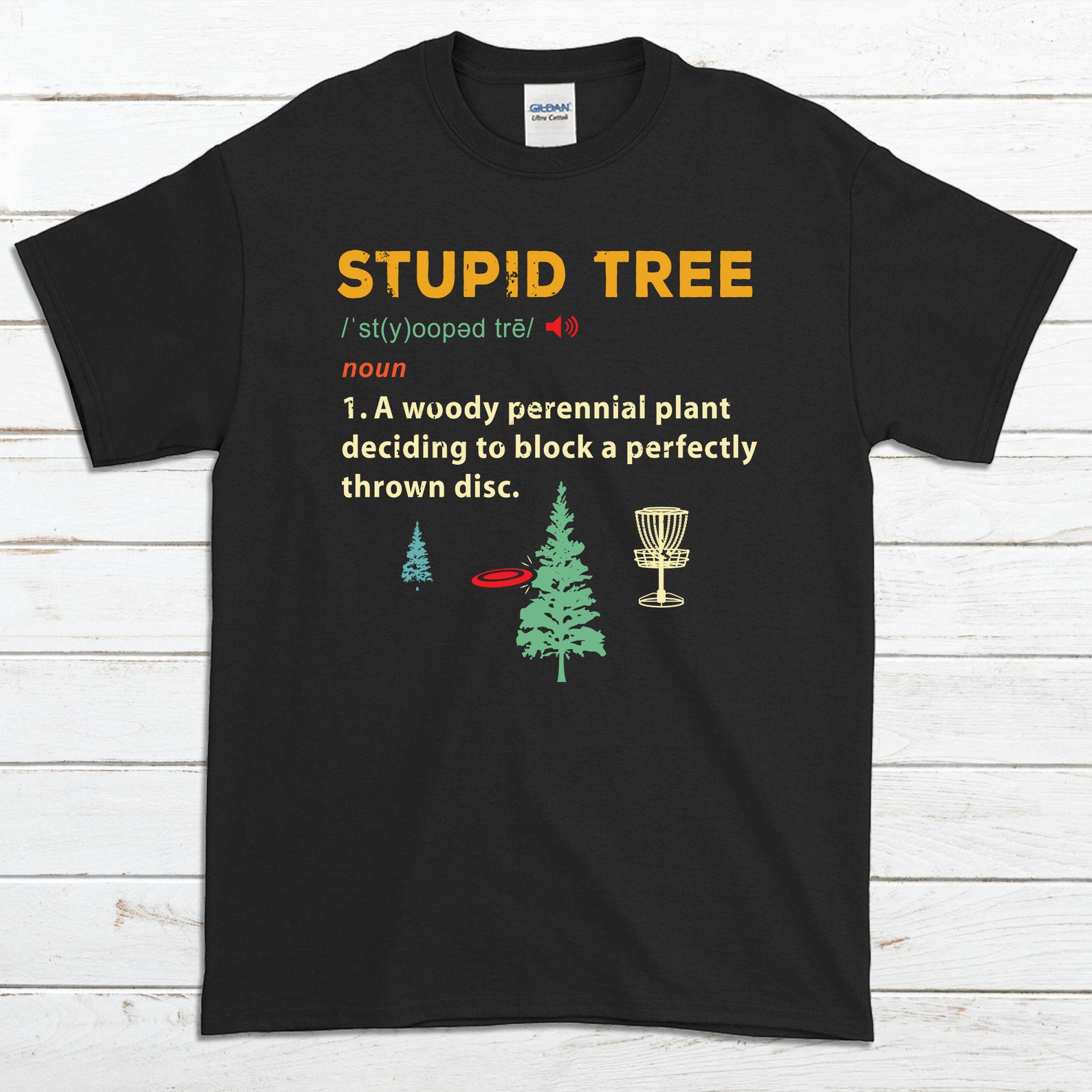 Funny Disc Golf T-Shirt Stupid Tree Discgolf Frisbee | Etsy