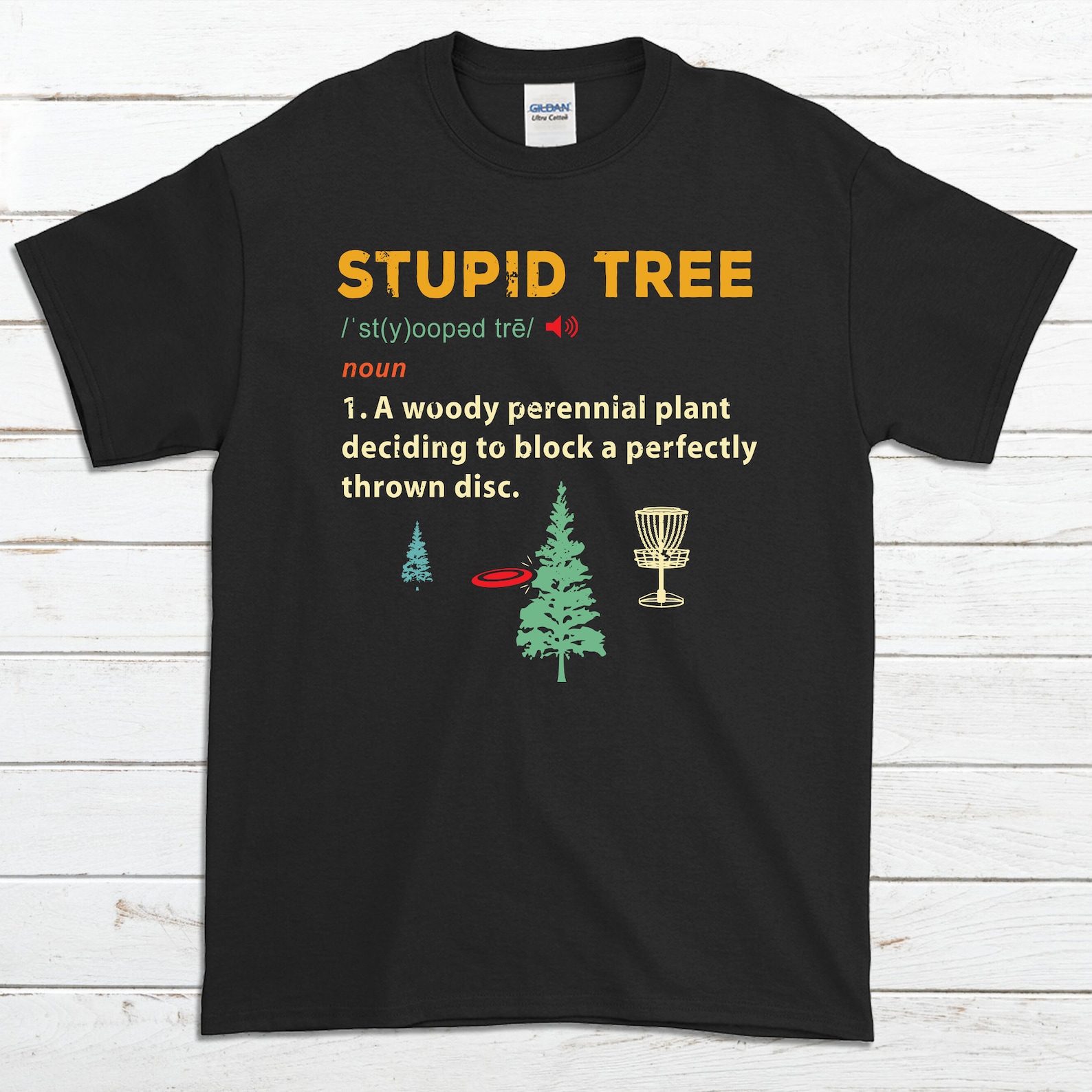 Funny Disc Golf TShirt Stupid Tree Discgolf Frisbee Etsy