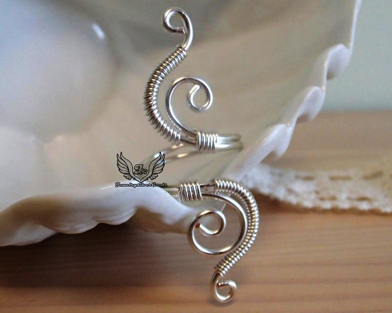 Silver Rope Wire Ring Wire wrapped Ring Handmade Ring Silver Ring co-626 Silver Wire Ring Adjustable Ring 925 Sterling Silver Ring