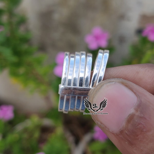 925 Sterling Silver, Spinner Ring, Meditation Ring, Handmade Ring, Seven Days Ring Connection Band, Thumb Ring, Fidget Ring, Boho Ring,