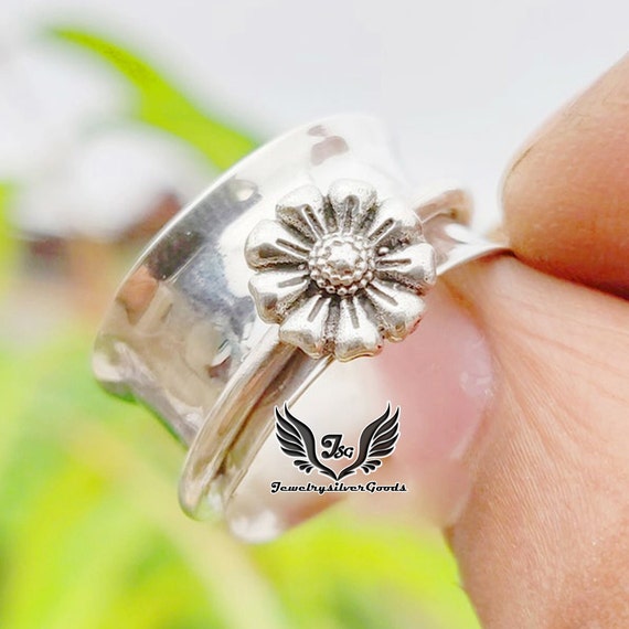 Anti Stress Flower Ring | Fidget Spinner Ring | Anxiety Rings | Anti  Anxiety | Rotate Ring - Rings - Aliexpress