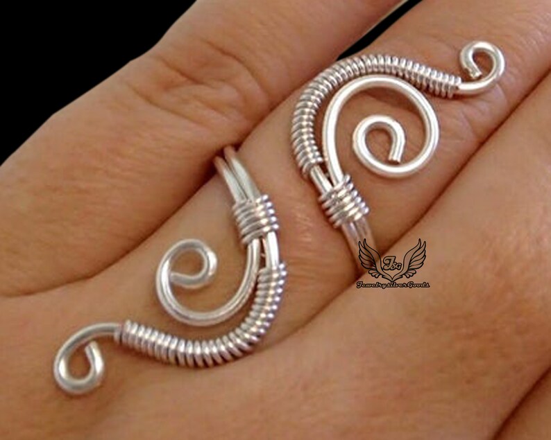 Silver Rope Wire Ring Wire wrapped Ring Handmade Ring Silver Ring co-626 Silver Wire Ring Adjustable Ring 925 Sterling Silver Ring