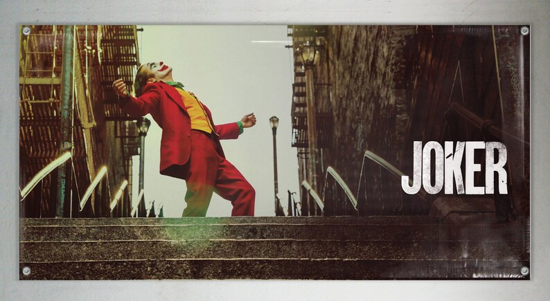 New JOKER STAIRS DANCING Joaquin Phoenix Vinyl Banner Poster | Etsy