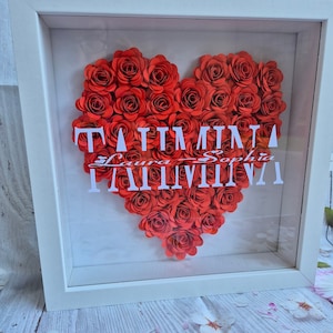 Quadro rosa, decorazione, regalo, carta, cornice, rose, idea regalo, cuore, amore, quadro, compleanno, festa della mamma, bimbo, festa del papà