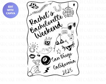 Design per maglietta per addio al nubilato: modello Canva modificabile (download digitale)