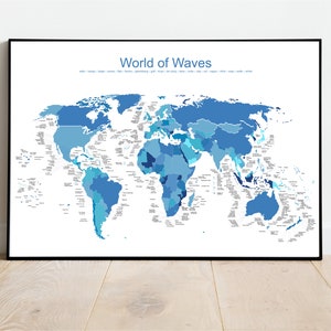 World of Waves - Blue Ocean - surfkarte-poster