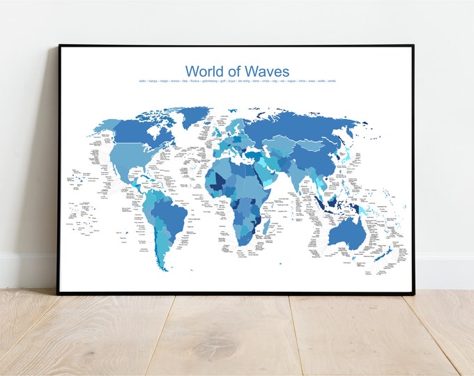 World of Waves - Blue Ocean - Surfkarte Poster