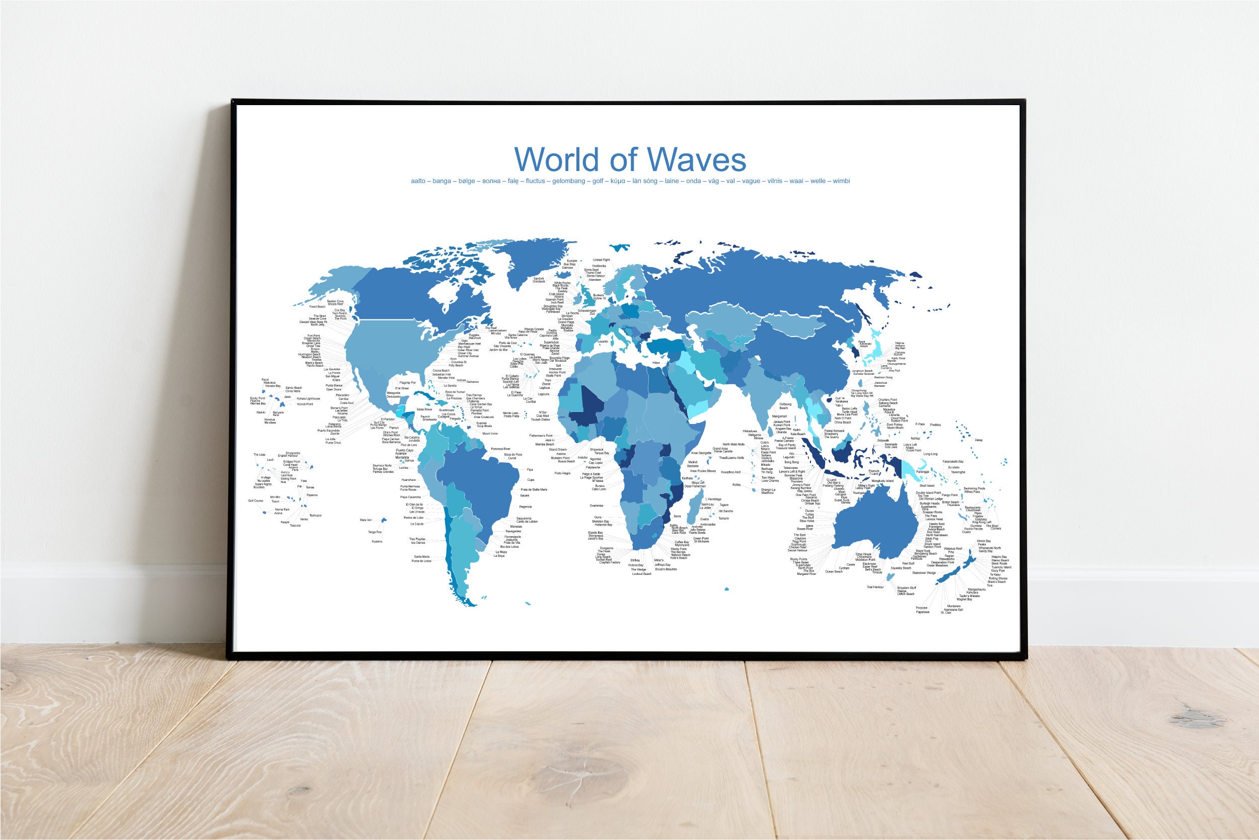 World of Waves - Blue Ocean - Surfkarte Poster