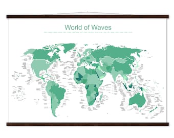World of Waves Surfkarte - hellgrüne Version