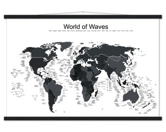 World of Waves Surfkarte - Schwarze Version