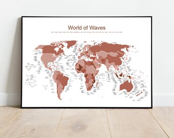 World of Waves - Red Lava - Surfkarte Poster