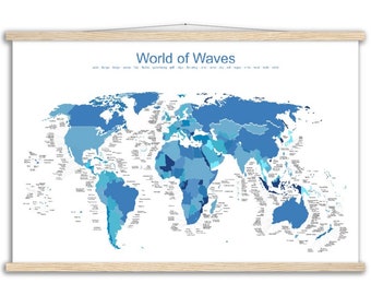 World of Waves Surfkarte - Blauer Ozean