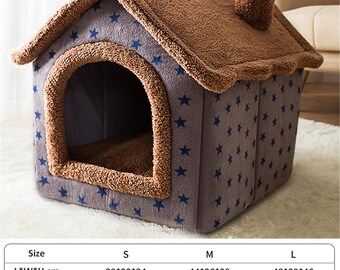 UMei Dog Bed Kennel Puppy Cat Tent Winter Warm Cute Soft Cushion Comfortable Medium Small Dogs Kennel Sleeping Cozy Dog House Pet Bed 