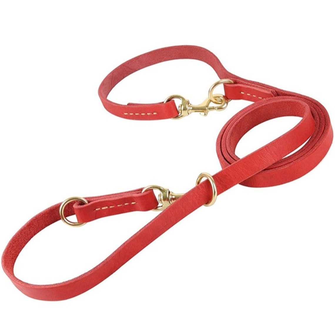Zwei Hundeleine Echtleder Doppelleinen P Kettenhalsband Langes Etsy