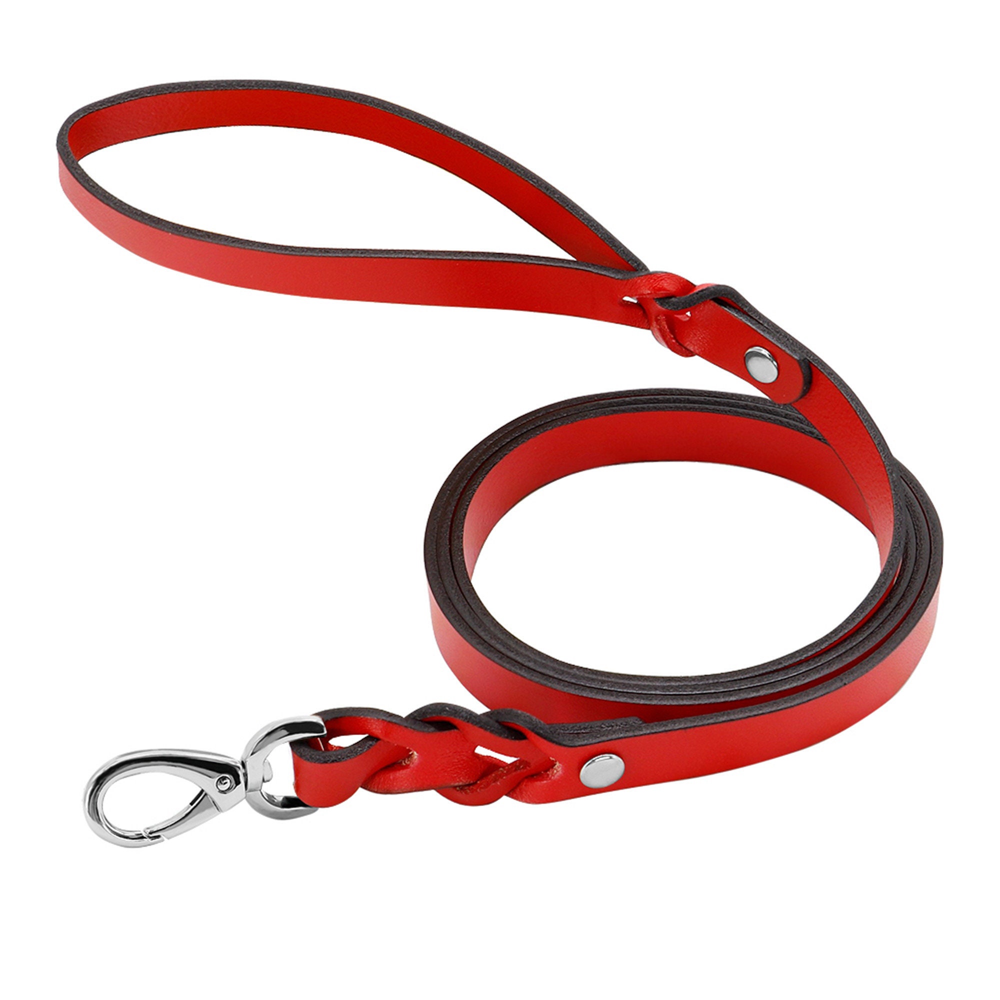 Leather Large Dog Leash Durable Outdoor Pet Walking Training Etsy