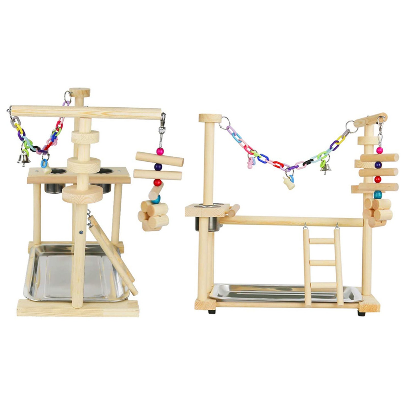 Bird Playground Wood Parrots Play Stand Play Gym Parakeet Etsy