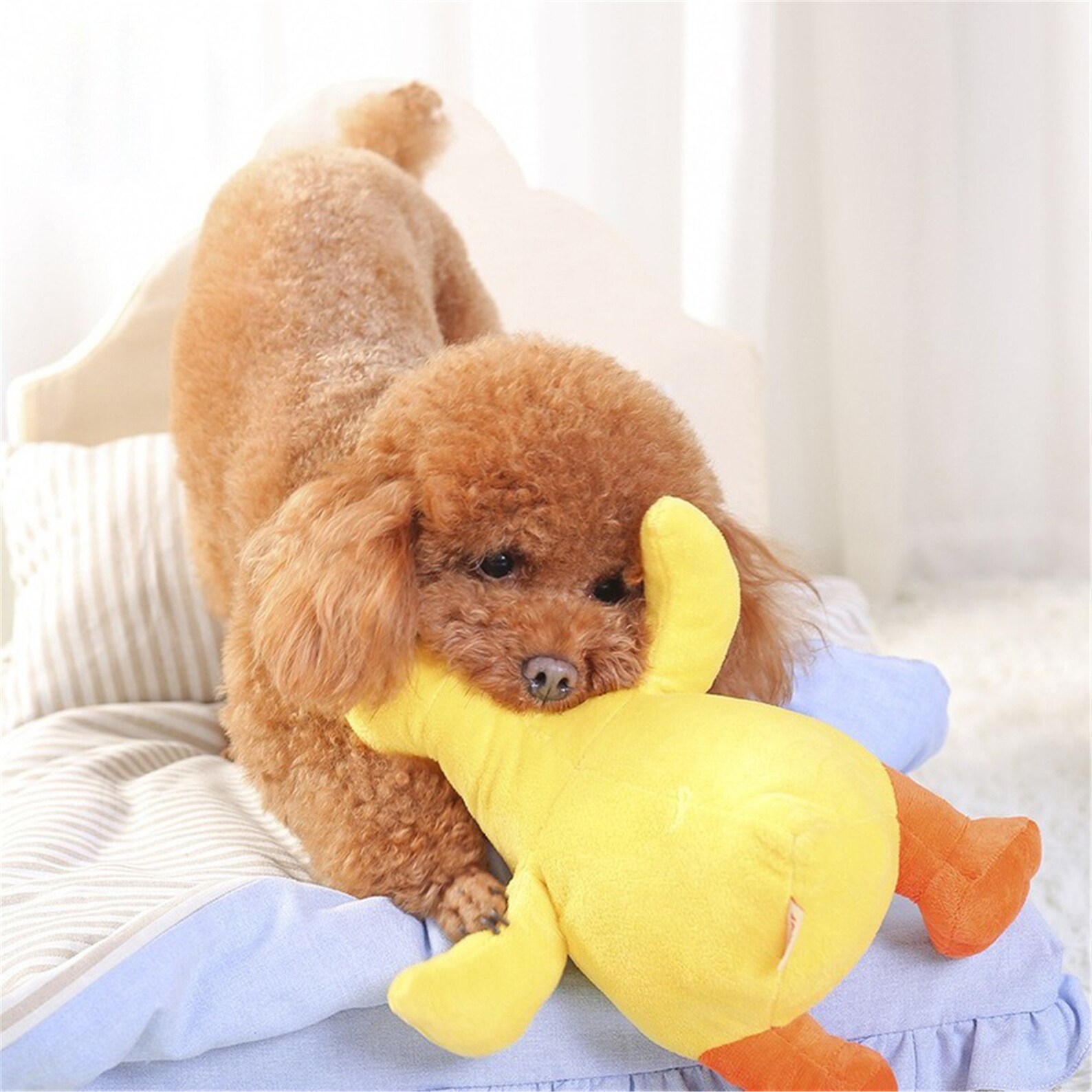 Dog Toy Voice Plush Toy Yellow Duck Training Playing Sniffing Etsy UK